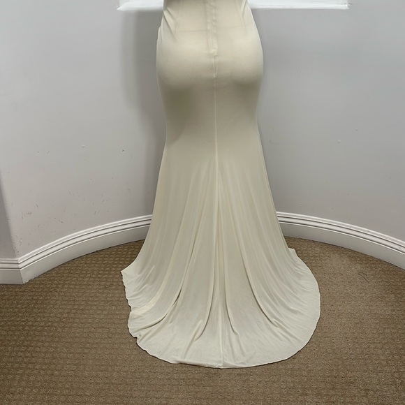 Mandalay  Vintage Beads Embellished Gown Ivory Size 19 - Picture 7 of 11